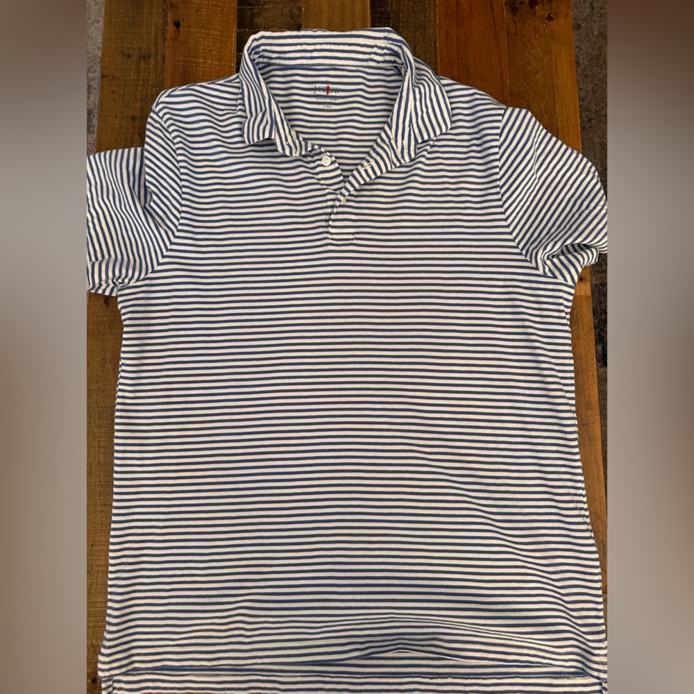 J. Crew Blue and White Striped Men’s Polo